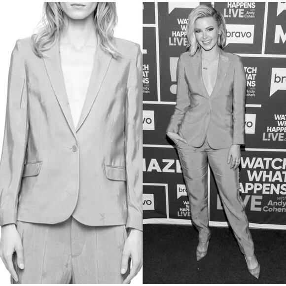 Zadig & Voltaire Deluxe Victor Jacquard Star Blazer Light Pink Womens Small 36 - Picture 3 of 14